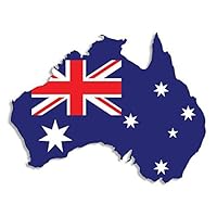 Australia Shaped Australian Flag Sticker (Aussie Decal)
