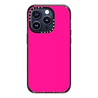 CASETiFY Impact Case for iPhone 15 Pro [4X Military Grade Drop Tested / 8.2ft Drop Protection] Simple Neon Pink - Clear Black