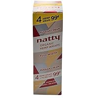 Natty Full Width Hemp Wraps 15Packs Per Box 4 Wraps Per Pack - Various Flavors - (1 Count) - Russian Cream