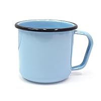 Enameled Peltre Mugs, Handmade, Shorter cooking time, Preserve Nitrients, Lightweight, Heat Resistant, Easy to Clean, Diswasher Safe (SKY BLUE)