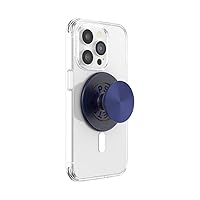 PopSockets Round Phone Grip Compatible with MagSafe, Adapter Ring for MagSafe Included, Phone Holder, Wireless Charging Compatible, Aluminium - Frech Navy