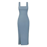 Personalized Slit Dress Simple and Exquisite Design Suit for All Occasion Womens Dresses Below The Knee