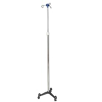 Movable Trolleys, Household Serving Cart Stainless Steel Height Adjustable Deluxe Drip Stand Infusion Holder for Clinic, 3 Hooks, 3 Universal Wheels