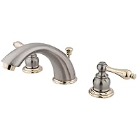 Kingston Brass KB979AL Victorian Widespread Bathroom Faucet, 8-Inch Adjustable Center, Brushed Nickel/Polished Brass