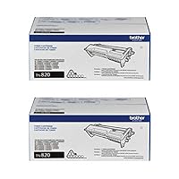 Brother Genuine TN820 2-Pack Standard Yield Black Toner Cartridge with Approximately 3,000 Page Yield/Cartridge