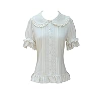 Sweet Lolita Shirt Short Puff Sleeve Victorian Lolita White Blouse