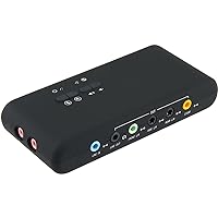 USB 7.1 Sound Card Audio Optical Interface, Dual Microphone Head, True 8-Channel External Cable Remoted Wake-up Studio Record Sound Card for Computer