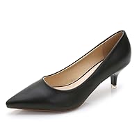 Women's Classic Fashion Pointed Toe Low Heel Dress Pumps Simple Heeled Shoes for Office Work