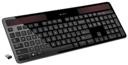 Logitech K750 Wireless Solar Keyboard for Windows Solar Recharging Keyboard Black, Not for Mac (Windows Black) (Renewed)