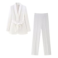 Women's Spring Pant 2 Piece Set Casual Blazer and Pants Elegant Street Two-Piece Outfit