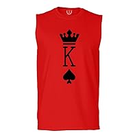 King Queen Couple Couples Gift her his mr ms Matching Valentines Wedding Men's Muscle Tank Sleeveles t Shirt