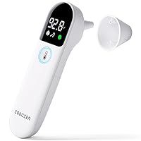 Digital Thermometer for Adults and Kids: Accurate Ear and Forehead Temperature Readings - Fever Alarm - Touchless Ideal for Babies Toddlers Infants Sensiors - Large LED Display - Home Use