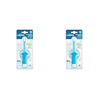Dr. Brown's Infant-to-Toddler Training Toothbrush, Soft for Baby's First Teeth, Blue Elephant, 0-3 Years (Pack of 2)