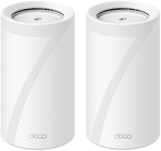 TP-Link Deco BE33000 Quad-Band WiFi 7 Mesh System (Deco BE95) for Whole Home Coverage up to 7800 Sq.Ft with AI-Driven Smart Antennas, 10G Multi-Gig Ethernet ports, Replaces Router and Extender(2-pack)