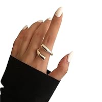 Uposao 925 Sterling Silver Open Ring Joint Ring Adjustable Minimalist Hollow Irregular Geometric Rings Jewelry Gifts