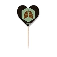 Body Lung Art Deco Fashion Toothpick Flags Heart Lable Cupcake Picks