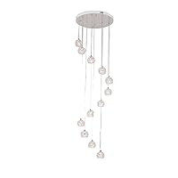 Simple Ceiling Lamp with Spiral Grape Design, for Living Room, Restaurant, Modern, Minimalist, for Bar, Cafeteria, Staircase, Crystal Chandelier Lighting Device (Size : 12)