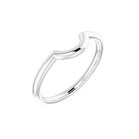 14ct White Gold 6mm Polished Contour Band Size N 1/2 Jewelry for Women