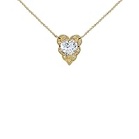 HALO DIAMOND HEART-SHAPED PERSONALIZED (LC) BIRTHSTONE AND NECKLACE IN YELLOW GOLD - Gold Purity:: 10K, Pendant/Necklace Option: Pendant With 18