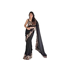 Classic embroidery with multi thread work & seqwance work Saree