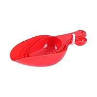 4 pcs/Set Measuring Spoon, Plastic Flour Scoop, PP Material Teaspoon, Bright Color Food Scoop, Double-Headed Flour Shovel(red)