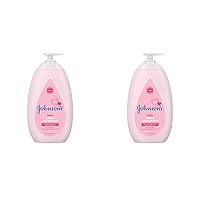 Johnson's Moisturizing Mild Pink Baby Lotion with Coconut Oil for Delicate Baby Skin, Paraben-, Phthalate- & Dye-Free, Hypoallergenic & Dermatologist-Tested, Baby Skin Care, 27.1 Fl. Oz (Pack of 2)