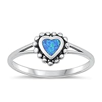CHOOSE YOUR COLOR Sterling Silver Bali Heart Ring