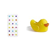 Munchkin® Dots™ Bath Mat for Kids, Multicolored, 30.5x14.25 Inch & ® Beak™ Bath Spout Cover Safety Guard with Built-in Bubble Bath Dispenser, Yellow