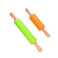 2pcs Rolling Pin Rolling Sticks for Baking Pastry Roller Basting Baking Roller Cookie Roller Cookie Dough Roller Stick Dough Roller Pastry Dough Rollers Pizza Wooden Handle