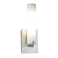 GEORGE KOVACS P5040-084 Tube 2 Light Bath Wall Sconce with Etched Opal Glass Vanity with 3 G9 Xenon Bulbs, Brushed Nickel