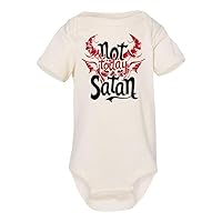 Baffle Funny Onesie, NOT TODAY SATAN, Silly, Motivational, Devil, Meme, Baby Onesie, Unisex Baby Clothes, Kids Outfit, Romper