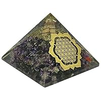 Orgonite Pyramid Amethyst Stone Lotus Flower of Life Negative Energy Protection Healing Crystal Gemstone Orgone Pyramid Yoga Meditation 65-75 MM