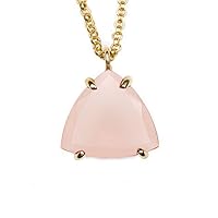 Choose Your Natural Pendant with Chain Trillion Faceted Gemstone 18k Gold Plated Fashion jewelry Necklace for Girls Women Ladies