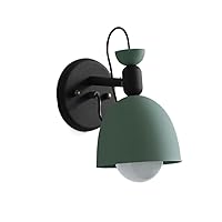 Simple Wrought Iron Regulation Wall Light Macarons Children's Room Wall Light Fixtures Screw Aisle Stair Wall Sconces Hotel Decoration Lighting Wall Lamp Stylish (Color : Green)