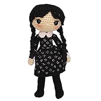 Wednesday Addams, Wednesday Doll, Crochet amigurumi, Amigurumi Doll, Horror Gothic Doll, Handmade Doll, amigurumi. Size: 7.5 x 3.5 inches Approx.