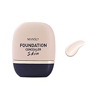 Full Coverage Foundation, 3 Shades Matte Oil Control Moisturizing Buildable Liquid Foundation Concealer Face Makeup for All Skin (Ivory White, M)