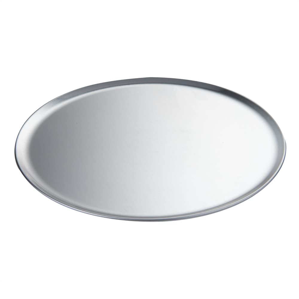 Restaurantware Met Lux 14 Inch Commercial Pizza Pan, 1 Coupe Style Pizza Cooking Tray - Heavy-Duty, 18-Gauge, Aluminum Round Baking Tray, Oven-Baking, For Pizzas & More