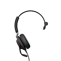 Jabra Evolve2 40 SE Wired - Extended USB-C Cable, Noise-Cancelling Mono Headset With 3-Mic Call Technology - Works with all Leading Unified Communications Platforms such as Zoom, Google Meet - Black