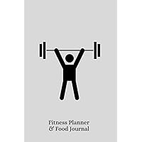 Fitness Tracker and Food Journal Workbook: Weight Lifter Minimalist Workout and Food Log, 6x9 inches, 200 pages