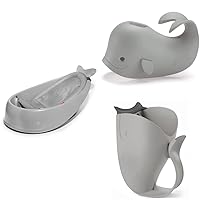 Skip Hop Baby Bath Essentials Gift Set with 3 in 1 Tub, Spout Cover, and Rinser, Moby Grey