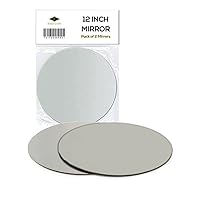 12 inch Round Glass Mirror Reflective - Set of 2