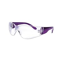 MAGID Y10661C Safety Glasses | Hard Coated Purple Frame Safety Glasses with a Clear Lens - UV Protection, Frameless Unilens, Integrated Nose Pad (1 Pair)