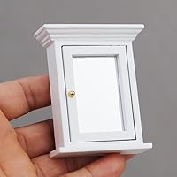 AirAds Dollhouse 1:12 Dollhouse Miniature Bathroom Bathroom Cabinet Storage with Mirror White