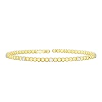 14k Gold Two tone Polished Popcorn Cuff Stackable Bangle Bracelet Jewelry for Women