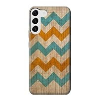 R3033 Vintage Wood Chevron Graphic Printed Case Cover for Samsung Galaxy S23 Plus