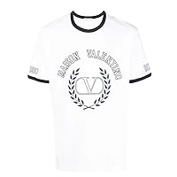 Garavani White Cotton Logo Short Sleeve Crew Neck T-Shirt