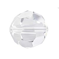 200pcs Adabele Austrian 4mm (0.16 Inch) Small Faceted Loose Round Crystal Beads Crystal Clear Compatible with 5000 Swarovski Crystals Preciosa SS2R-401