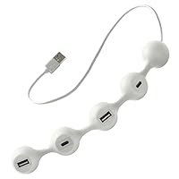 Lexon Peas Hub 2 - Multiport USB Hub with 2 x USB-A and 2 x USB-C Ports for Lightning-Fast Data Transfer and Multiple Device Charging - White