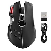 Heayzoki Wireless Gaming Mouse,Dual Mode Chargeable RGB Gaming Mouse with DPI Indicator Light,E-Sports Mechanical Joystick RGB Gamer Mice X6
