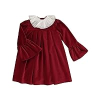 Autumn and Winter Children's Clothing,Girls' Dream Party Princess Dress,Corduroy Christmas lace Pleated Dress.